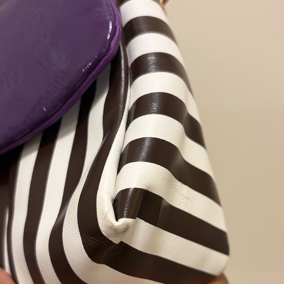 Henri Bendel Purple and Black Striped Women's Bag - Picture 13 of 15